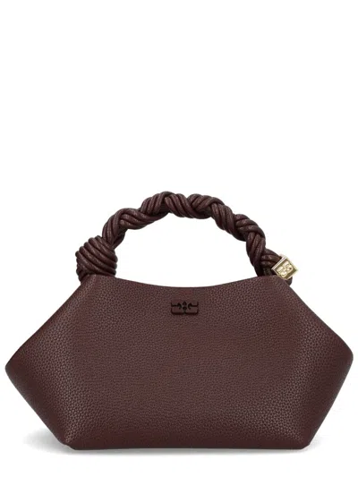 Coutr.com Ganni Small Bou Twisted-handle Tote Bag In Brown