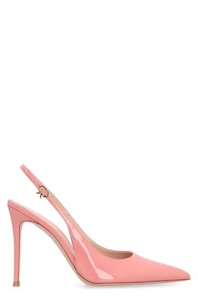 Coutr.com Gianvito Rossi Patent Leather Slingback Pumps In Pink