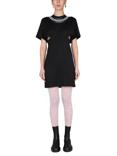 Coutr.com Givenchy Chain Accent Crewneck Short Sleeve Dress In Black