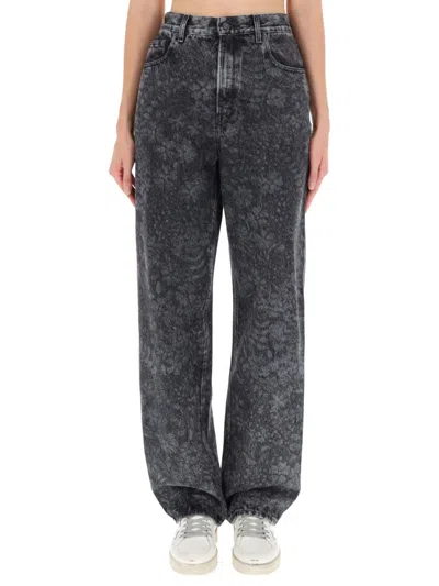 Coutr.com Golden Goose Jeans With A Floral Motif In Black