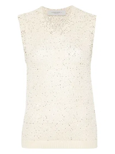 Coutr.com Golden Goose Melyssa Sequin-embellished Knitted Top In White