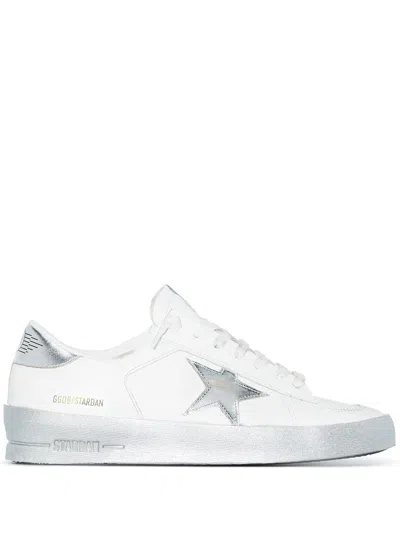 Coutr.com Golden Goose Stardan Sneakers With Silver Metallic Leather Star And Heel Tab In White