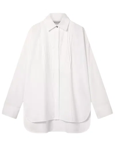 Coutr.com Golden Goose Women's Oversized Shirt In Cotton With Pleated Detail And Jewel Buttons In White