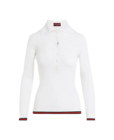 Coutr.com Gucci Cashmere And Silk Polo Shirt In White