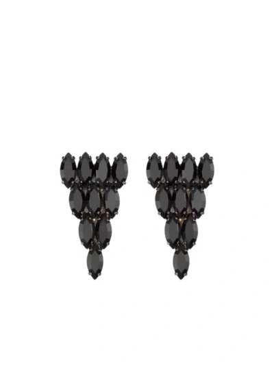 Coutr.com Gucci Crystal Geometric Shape Earrings In Black