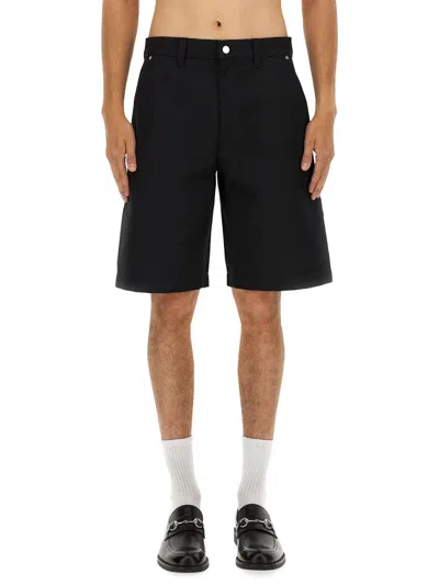 Coutr.com Gucci Gg Jacquard Denim Shorts In Black
