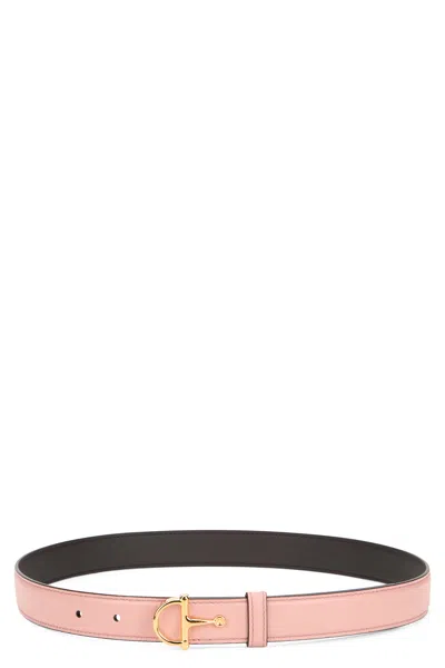 Coutr.com Gucci Thin Belt With Half-horsebit Buckle In Pink