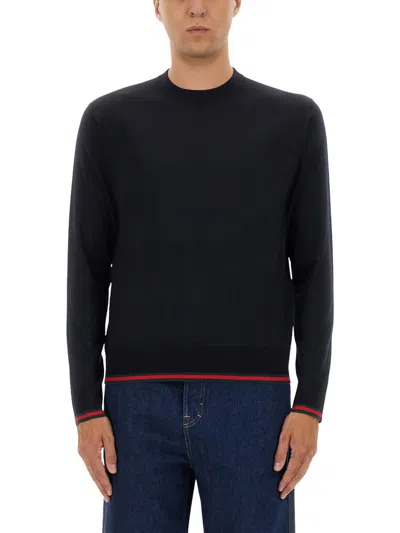 Coutr.com Gucci Wool Knit Jumper With Web In Blue