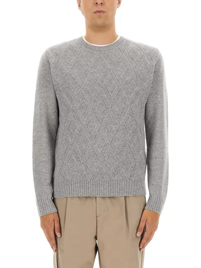 Coutr.com Herno Diamond-pattern Sweater In Gray