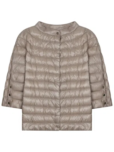 Coutr.com Herno Margherita Short-sleeve Quilted Jacket In Sand