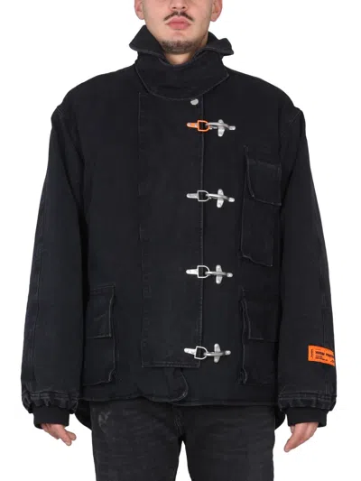Coutr.com Heron Preston Toggle-fastening Canvas Jacket In Black