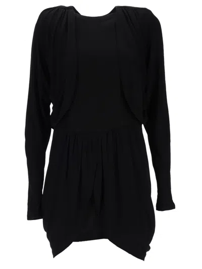 Coutr.com Isabel Marant Niamae Draped Jersey Mini Dress In Black