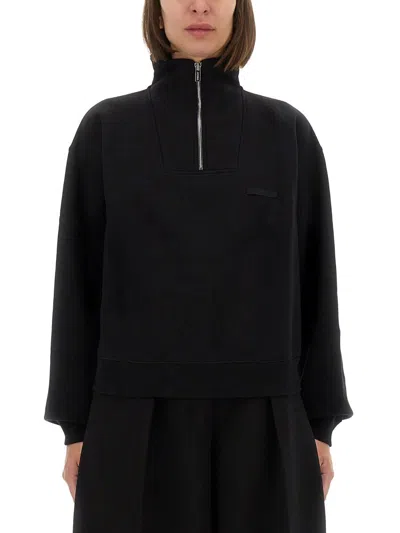Coutr.com Jacquemus The Gros Grain Zipped-rollneck Sweatshirt In Black