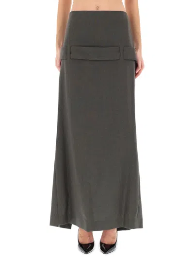 Coutr.com Jean Paul Gaultier Pocket-detail Long Skirt In Gray