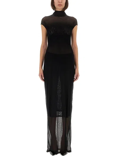 Coutr.com Jean Paul Gaultier Sleeveless Flock Maxi Dress In Black
