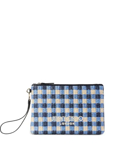 Coutr.com Jimmy Choo Gingham Raffia Zipped Pouch