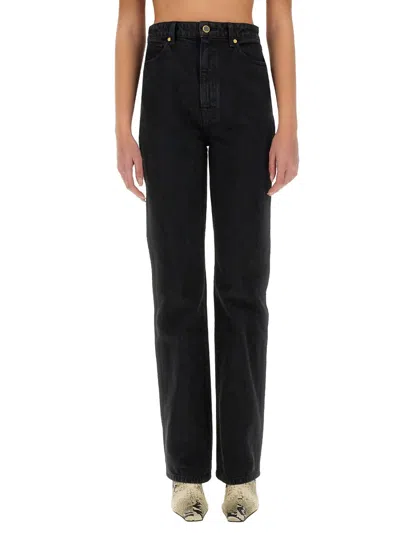 Coutr.com Khaite Danielle High-rise Straight-leg Jeans In Black