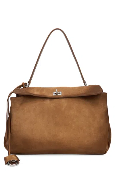 Coutr.com Large Suede Handbag In Purple