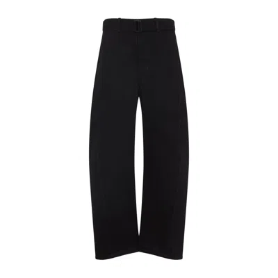 Coutr.com Lemaire Twisted Belted Pants In Denim In Black