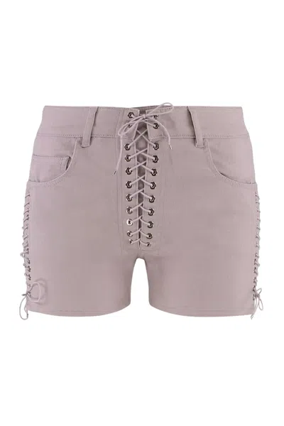 Coutr.com Ludovic De Saint Sernin Lace-up Cotton Shorts In Purple
