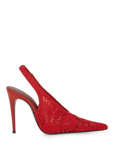 Coutr.com Magda Butrym 105mm Crochet-knit Slingback Pumps In Red