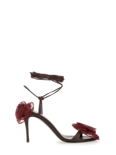 Coutr.com Magda Butrym Appliquéd Leather Sandals In Burgundy