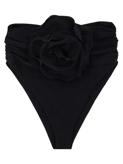 Coutr.com Magda Butrym High-waisted Flower Appliqué Swim Bottom In Black