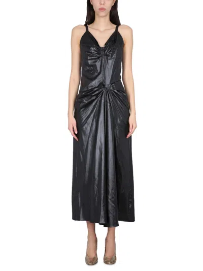 Coutr.com Maison Margiela Ruched Midi Dress In Black
