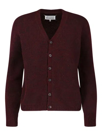 Coutr.com Maison Margiela Wool Blend Cardigan In Burgundy