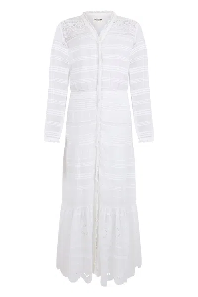 Coutr.com Marant Étoile Daniva Long Sleeved V-neck Dress In White