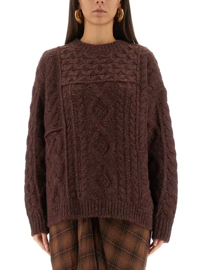 Coutr.com Marant Étoile Padova Cotton-blend Cable-knit Sweater In Burgundy