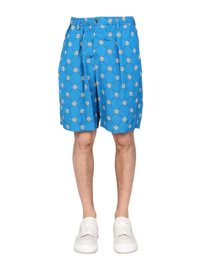 Coutr.com Marni Marnigram Elastic Waist Bermuda Shorts In Blue