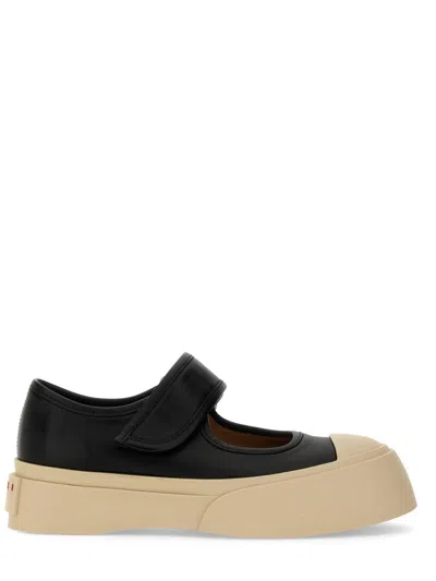 Coutr.com Marni Nappa Leather Mary Jane Sneaker In Black