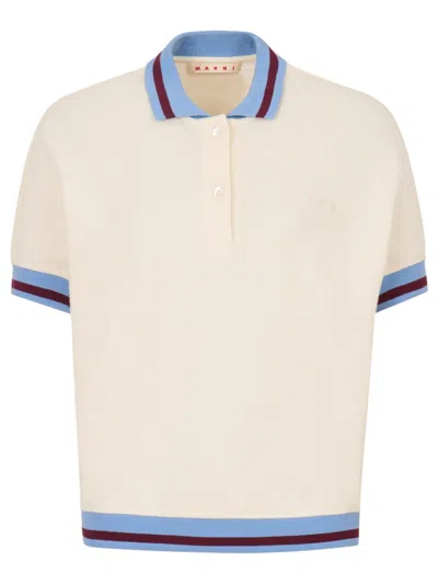 Coutr.com Marni Piqué Short-sleeved Polo Shirt In White