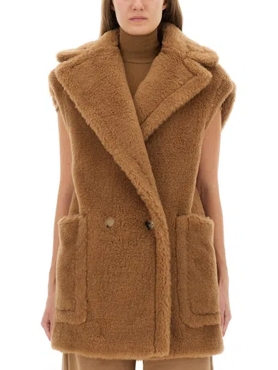 Coutr.com Max Mara Alpaca, Wool, And Silk Teddy Vest In Sand