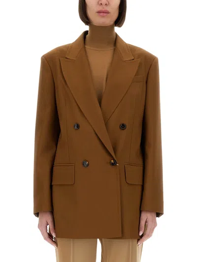 Coutr.com Max Mara Wool Blend Double-breasted Jacket In Brown