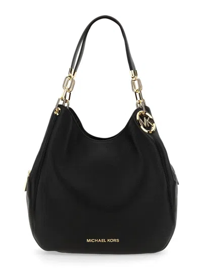 Coutr.com Michael By Michael Kors Lillie Large Pebbled Leather Shoulder Bag In Black