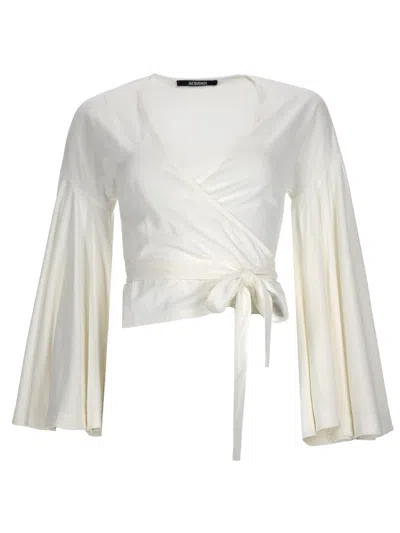 Coutr.com Mini Wrap Top In White