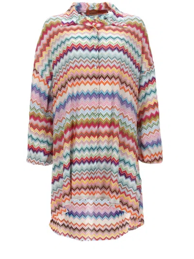 Coutr.com Missoni Chemisier Blouse In Zigzag Print Silk And Cotton In Multi