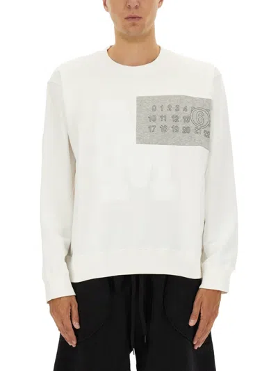 Coutr.com Mm6 Maison Margiela Printed-logo Sweatshirt In White