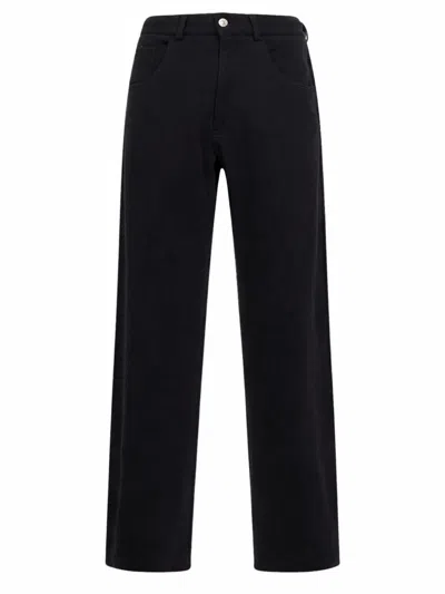 Coutr.com Mm6 Maison Margiela Wide-leg Cotton Trousers In Black