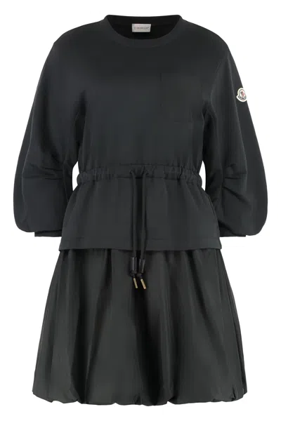 Coutr.com Moncler Cotton Blend Mini T-shirt Dress In Black