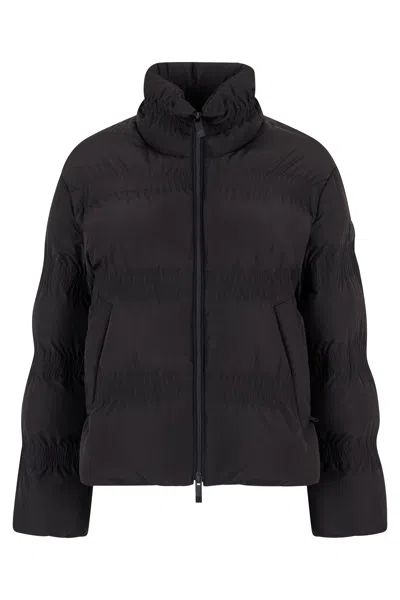 Coutr.com Moncler Down Ruffle Puffer Jacket In Black
