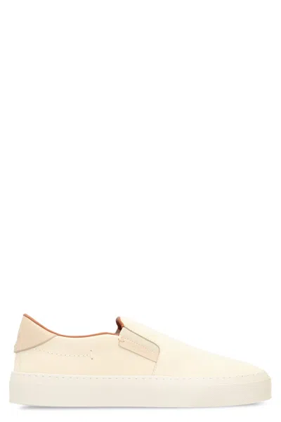Coutr.com Moncler Monclub Leather Sneakers In Neutral