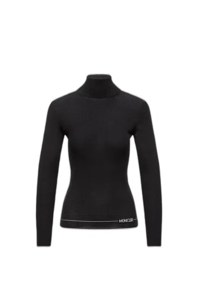 Coutr.com Moncler Ribbed-knit Turtleneck Top In Black
