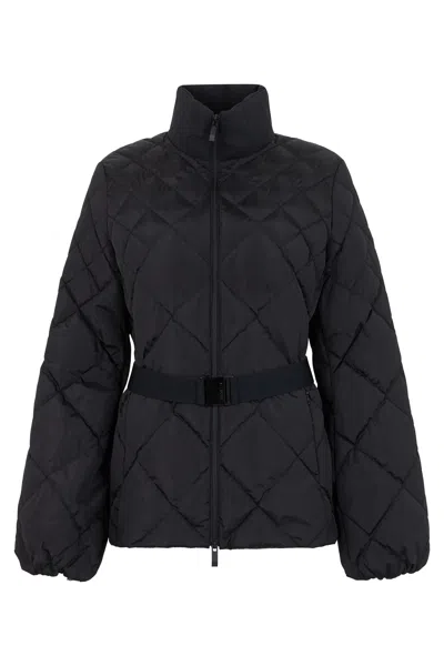 Coutr.com Moncler Wineck Hooded Geometric-quilted Short Down Jacket In Black