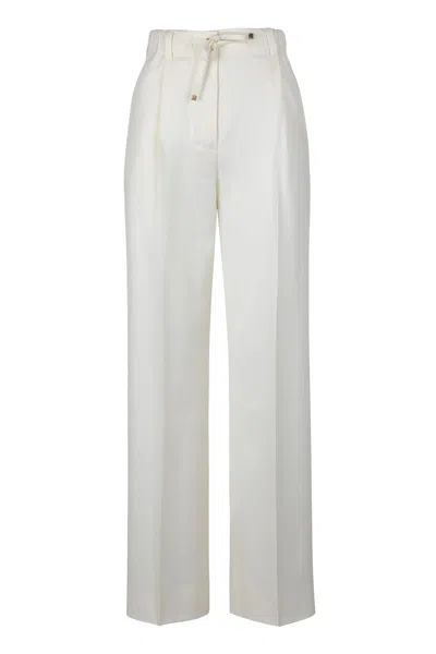 Coutr.com Moncler Wool Gabardine Tailored Trousers In White