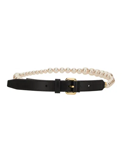 Coutr.com Moschino Couture Couture Belt With Pearls In Black