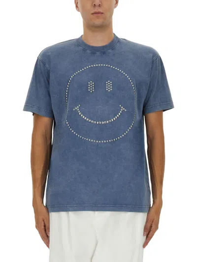 Coutr.com Moschino Couture Heavy Cotton T-shirt Smiley In Blue