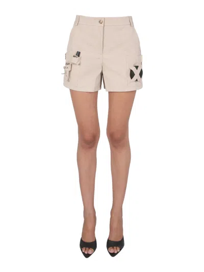 Coutr.com Moschino Safari Essential Kit Cotton Gabardine Bermuda Shorts In Sand